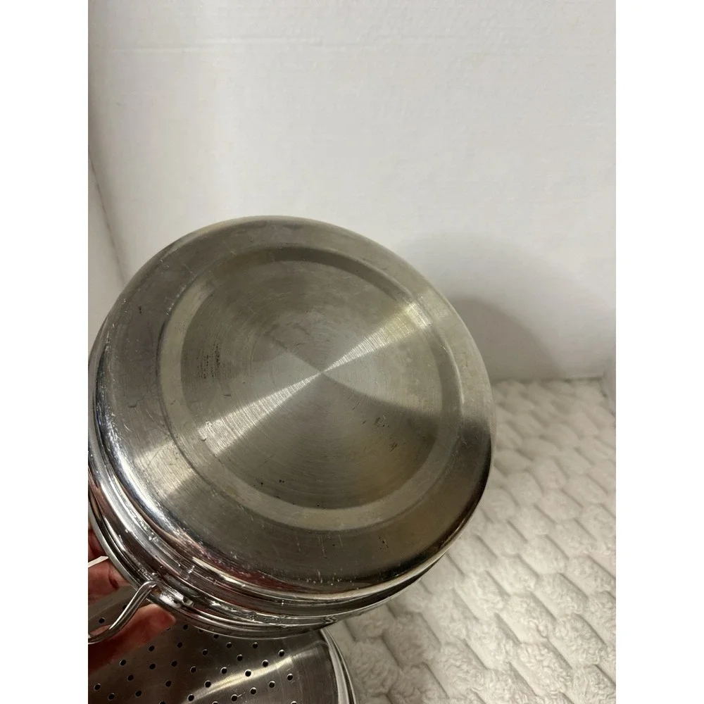 Belgique Stainless Steel Stackable Steamer Strainer Boiler Pot 2 Set 3QT